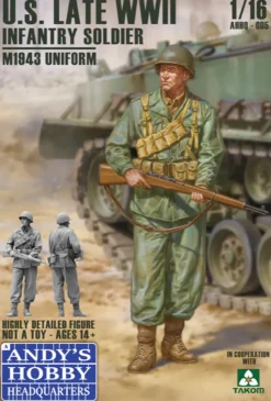Andy's Hobby Headquarters 1/16 WWII US Army Infantry Soldier M1943 Uniform Late
