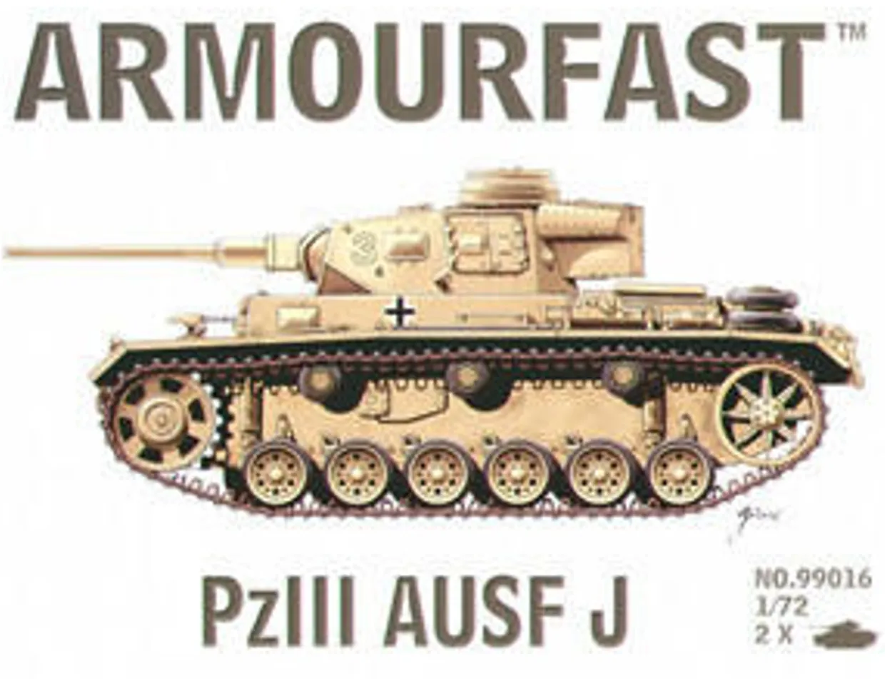 Armourfast 1/72 Pz.Kpfw.III Ausf.J Panzer III Fast Assembly Model Kit