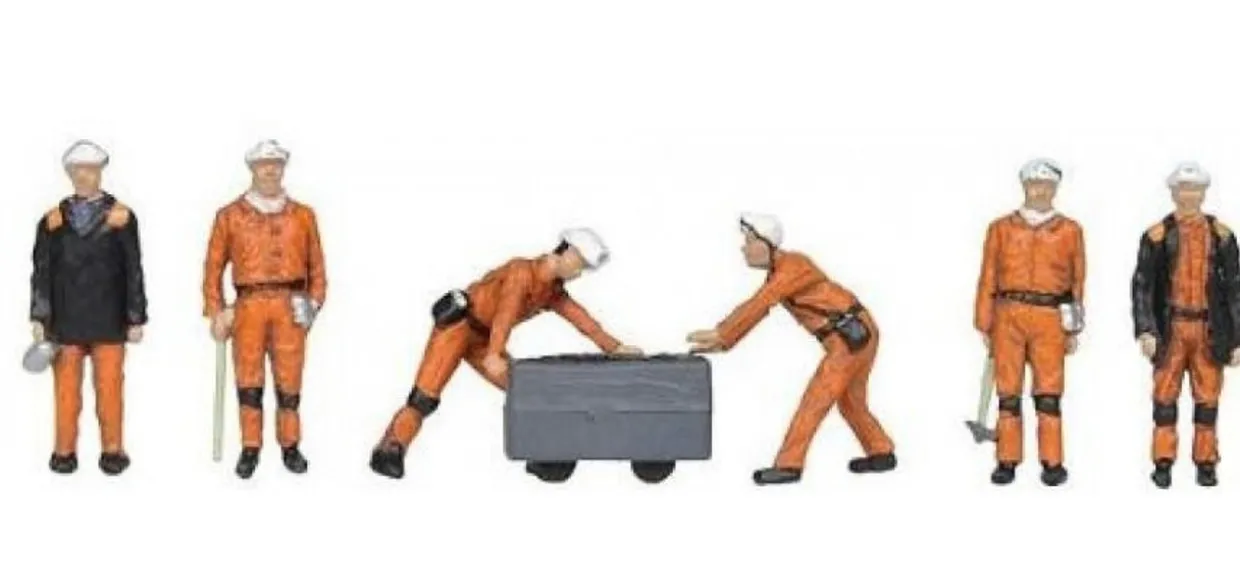 Bachmann 1960/70s Coal Miners Set of 6 Figures