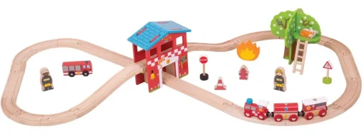 BigJigs Fire Station Train Set