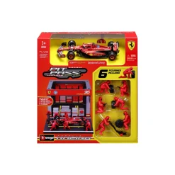 Burago 1/43 F1 Ferrari SF-24 Charles Leclerc Pit Pass Diorama
