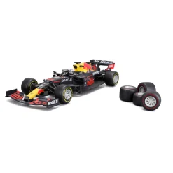 Burago 1/24 Red Bull Toy Tyre Changing Racing Car (2021) Verstappen Playset