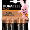 Duracell Plus AA LR6 Alkaline Batteries (4 Pack)