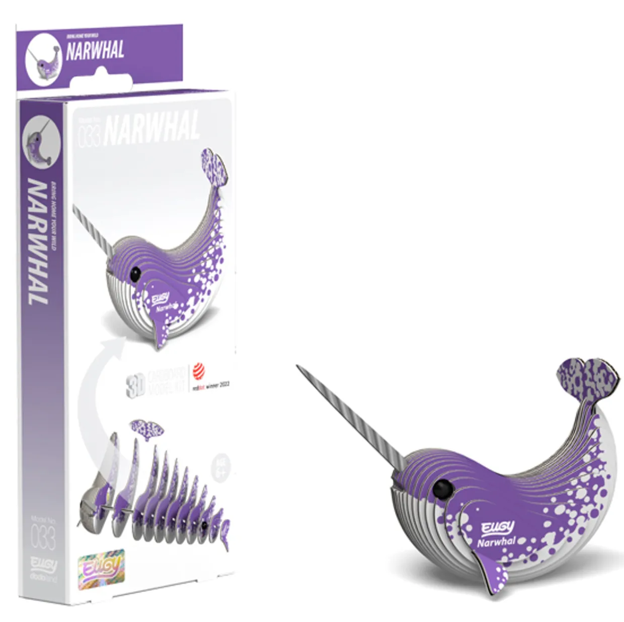 Eugy 33 Narwhal Card 3D Puzzle