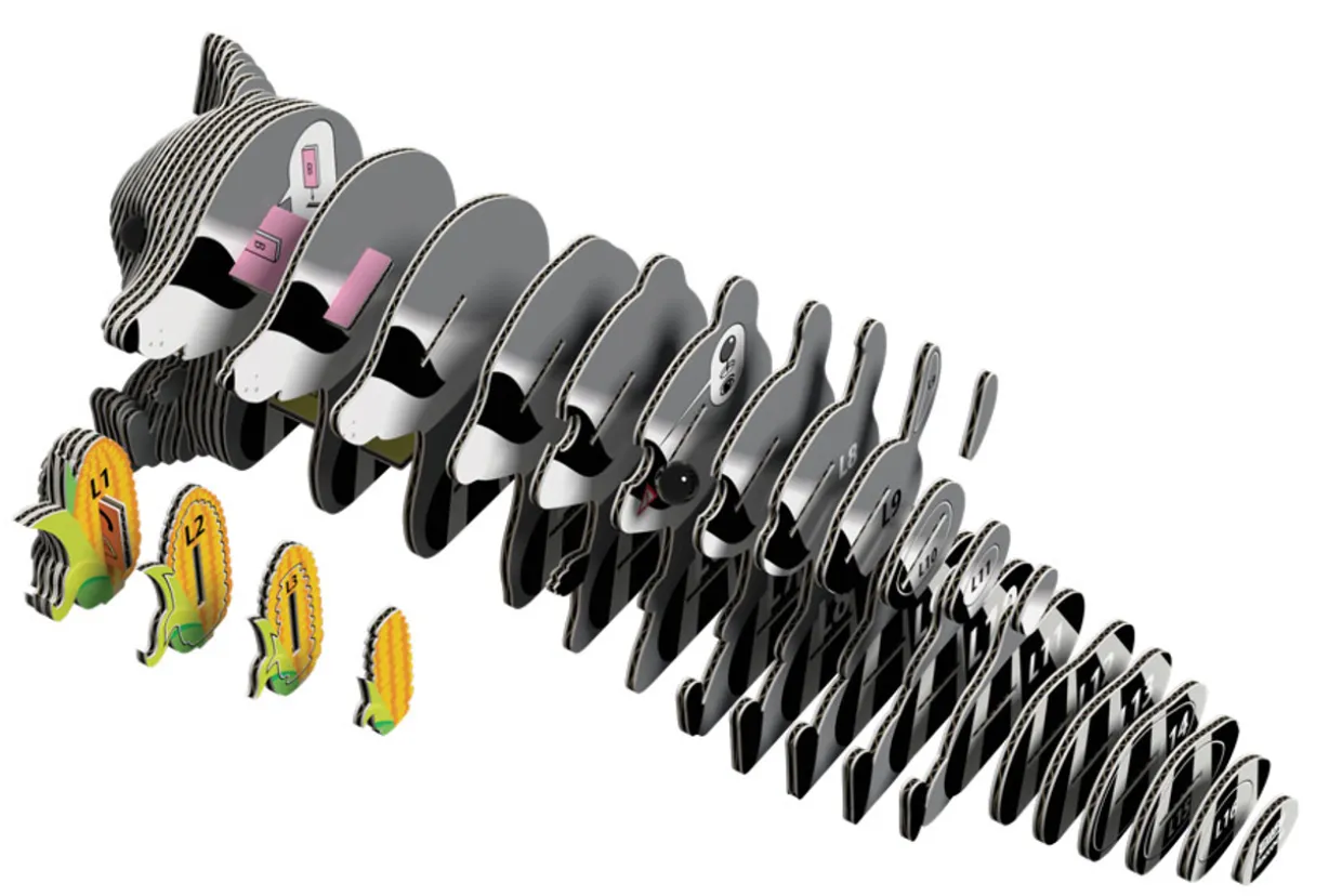 Eugy 103 Raccoon Card 3D Puzzle