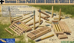 Gecko Models 1/16 7.5cm Pak 40 ATG Ammo Boxes with Shells