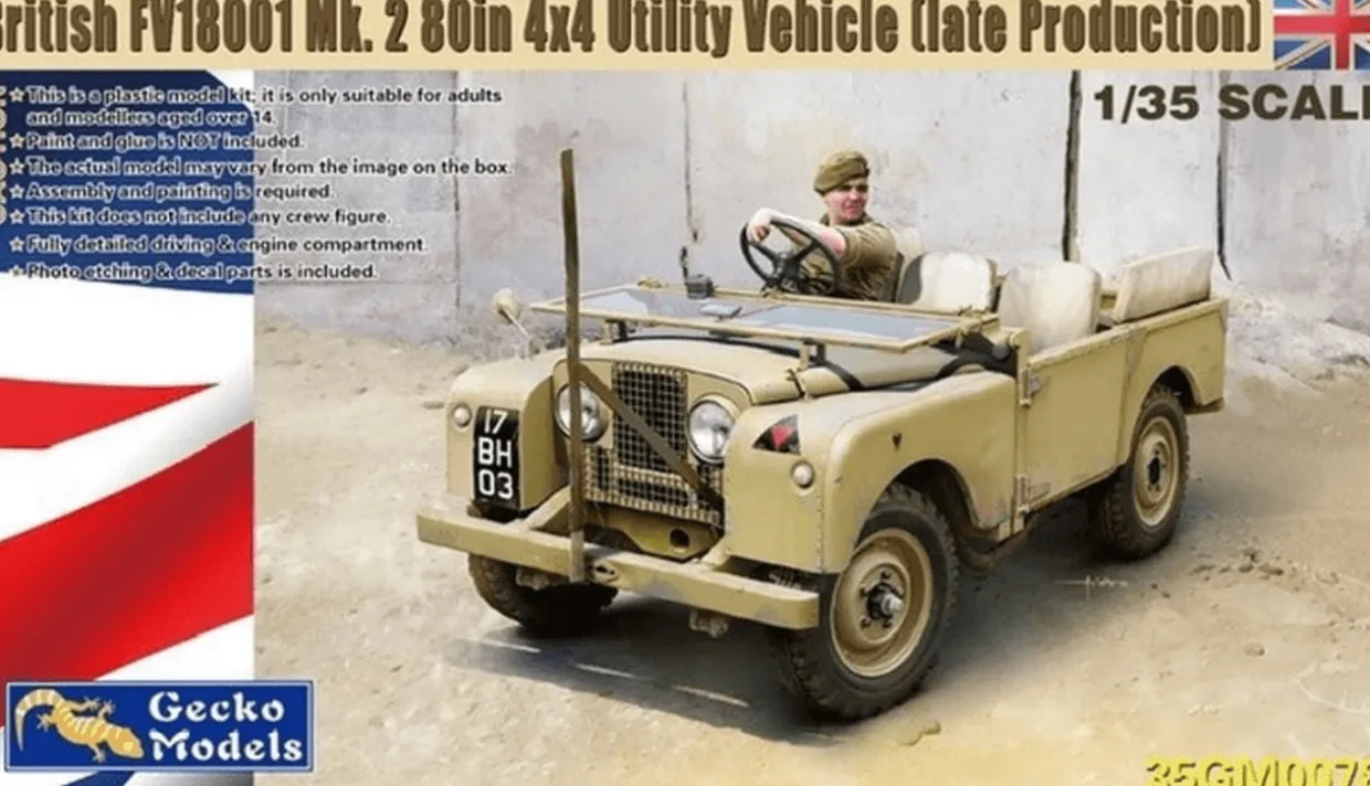 Gecko Models 1/35 Land Rover FV18001 Mk.1 80in 4x4 Utility Vehicle Late Production (Desert)