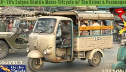Gecko Models 1/35 60’~70’s Saigon Shuttle Motor-Tricycle w/The Driver & Passengers