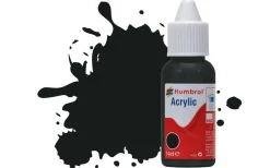Humbrol 91 14ml Acrylic Matt Black Green Dropper Bottle