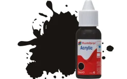 Humbrol 201 14ml Acrylic Metallic Black Dropper Bottle