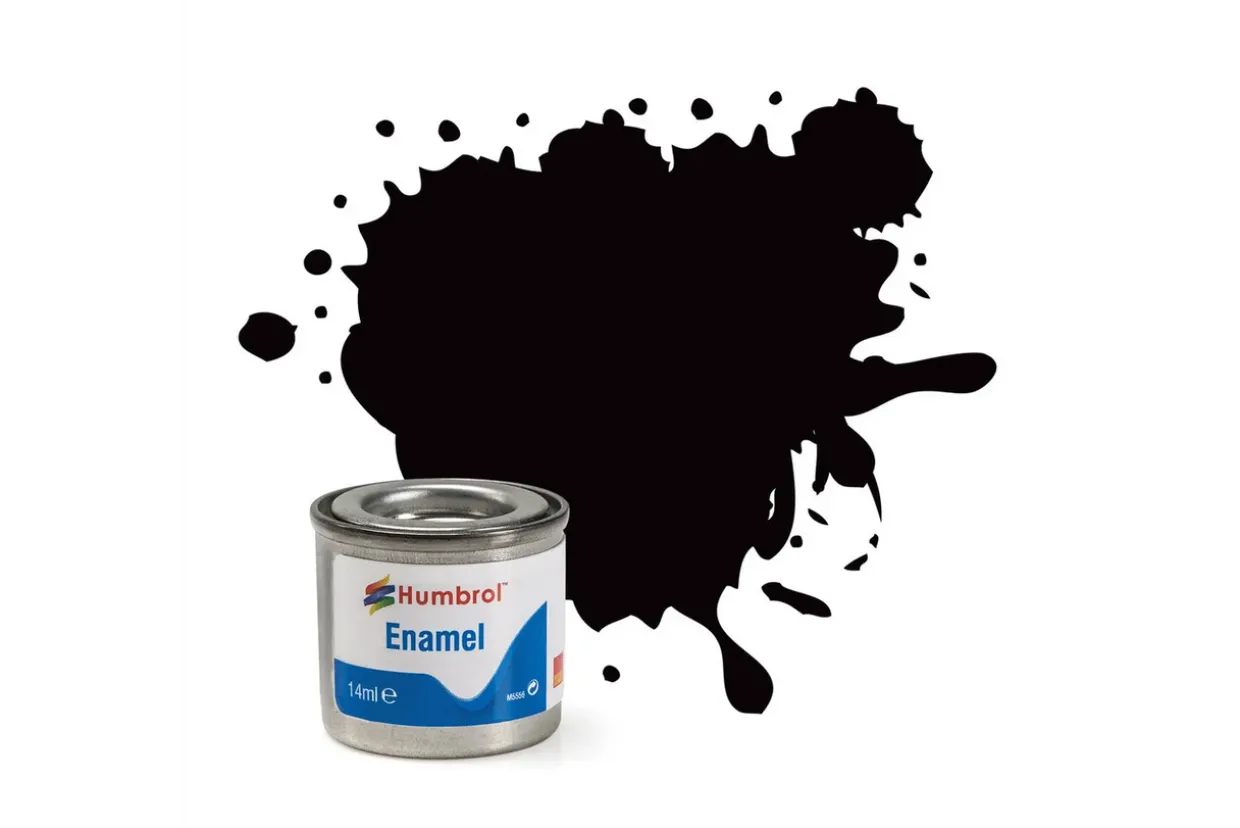 Humbrol 85 14ml Enamel Satin Coal Black Paint Tinlet