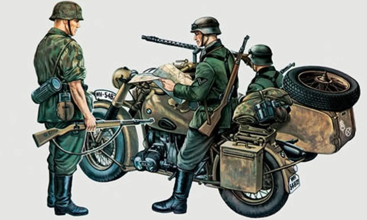 Italeri 1/35 German BMW Motorcycle & Sidecar