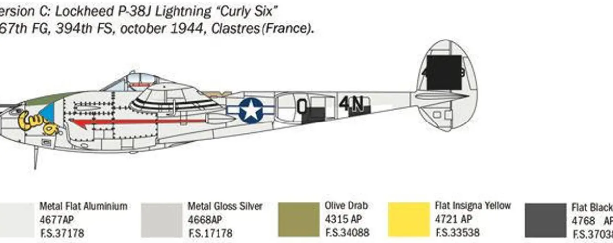 Italeri 1/72 Lockheed P-38J Lightning