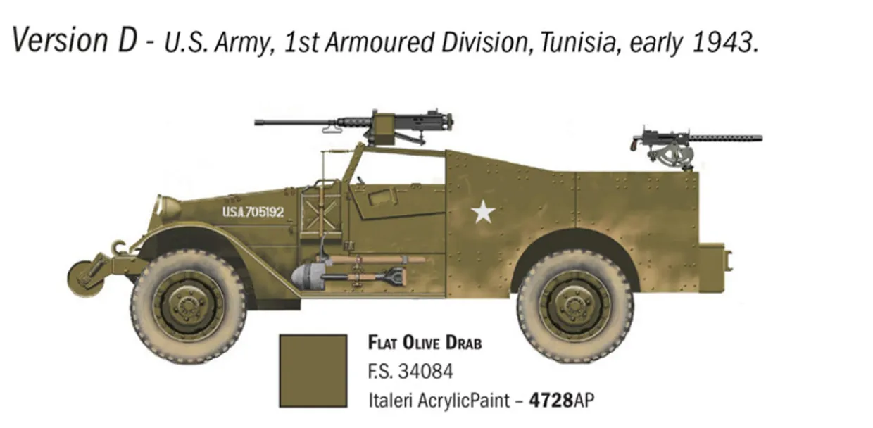 Italeri 1/72 M3A1 Scout Car Model Kit