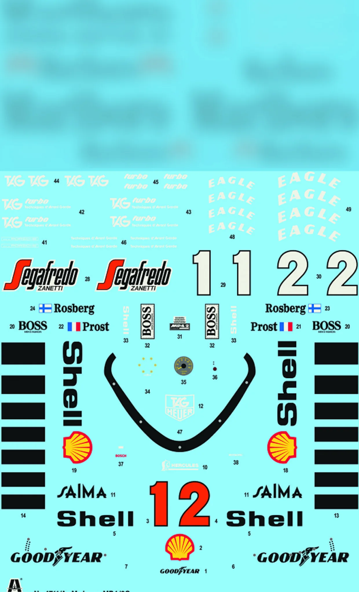 Italeri 1/12 McLaren MP4/2C Prost Rosberg