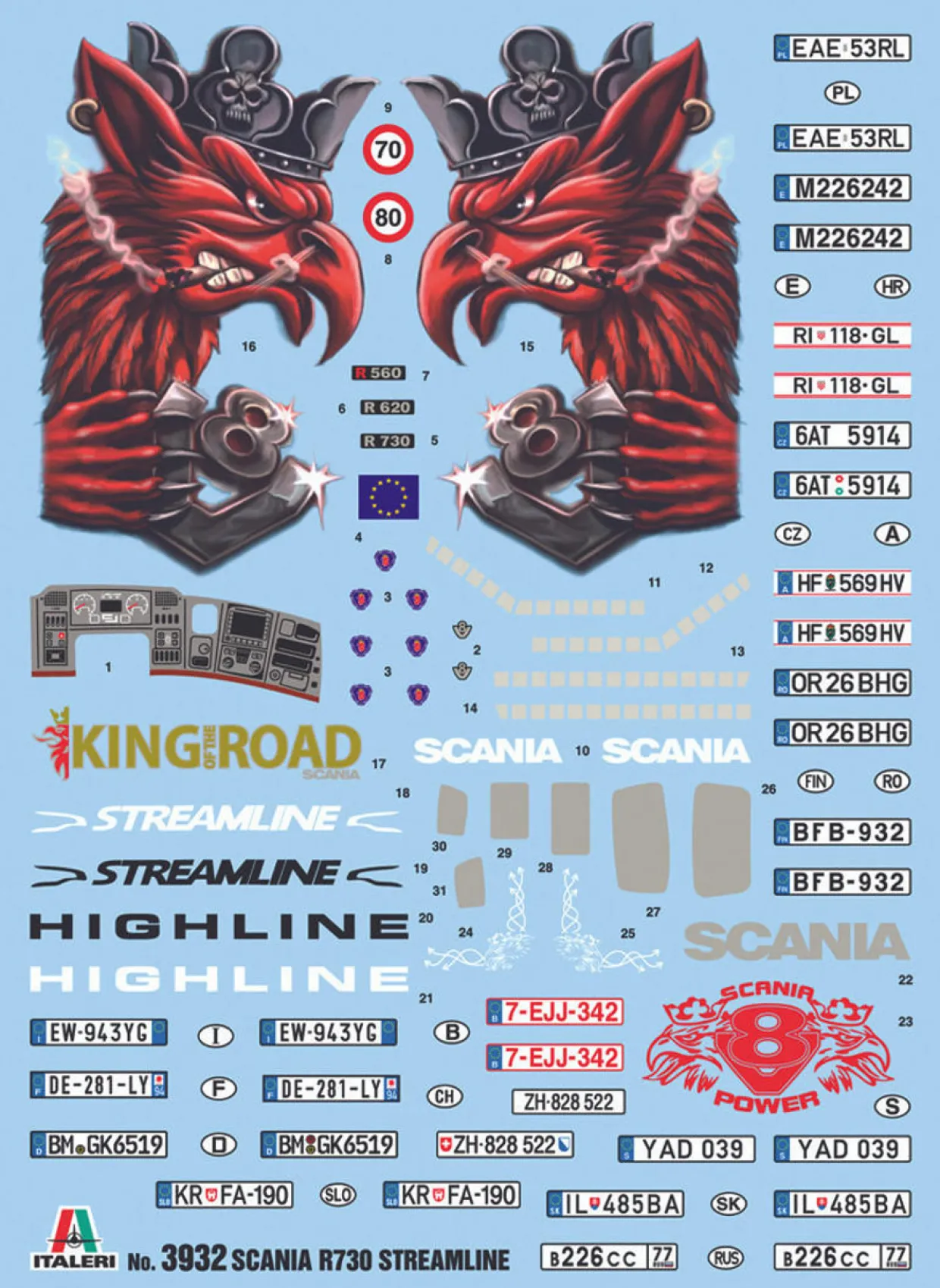 Italeri 1/24 Scania R730 Streamline Highline Cab