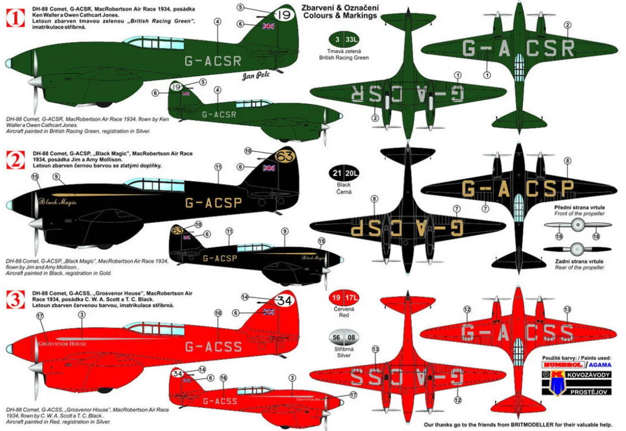 KPM 1/72 de Havilland DH-88 Comet 'Racer' Model Kit
