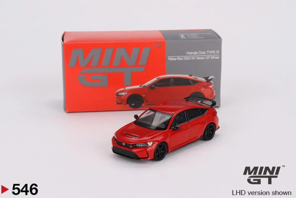 Mini GT 1/64 Honda Civic Type R Rallye Red 2023 W/ Advan GT Wheel