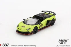 Mini GT 1/64 Lamborghini Aventador SVJ 63 Roadster Verde Shock (RHD)