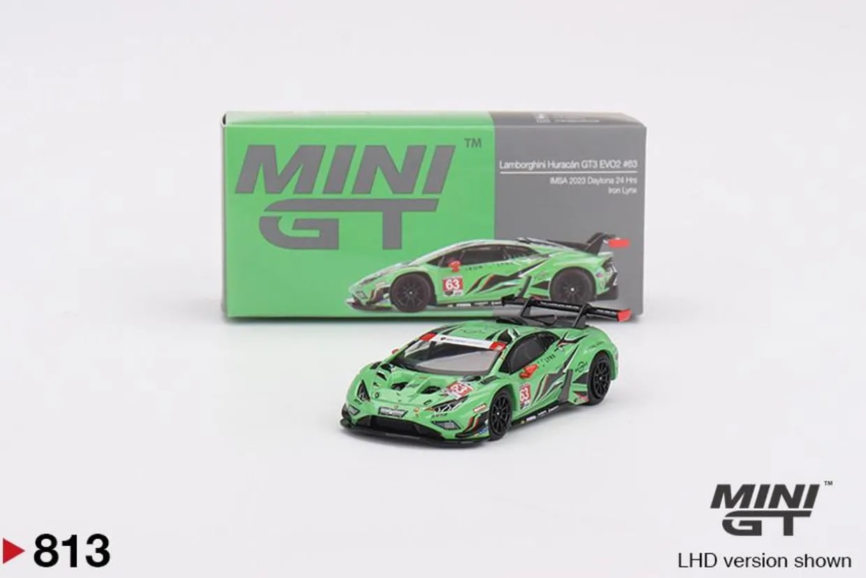 Mini GT 1/64 Lamborghini Huracan GT3 Evo2 No.63 Iron Lynx Imsa 2023