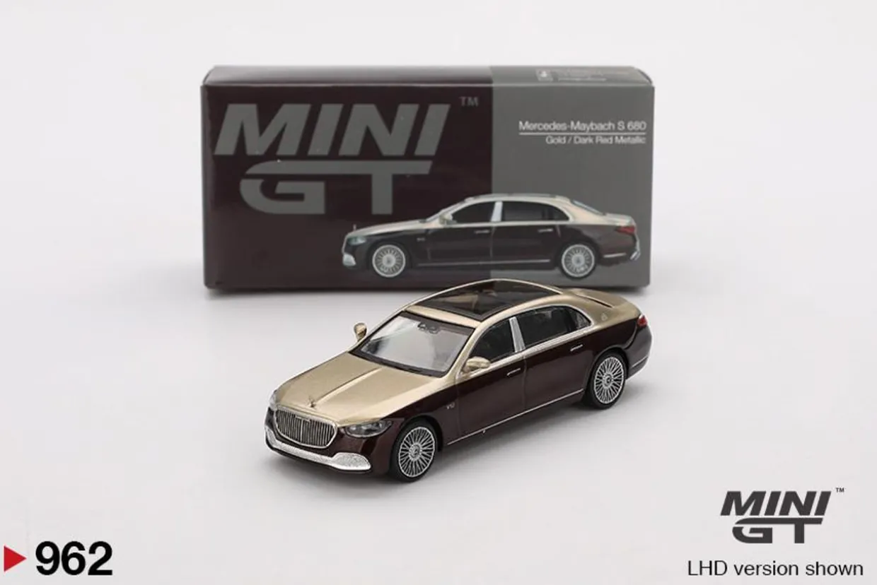 Mini GT 1/64 Mercedes-Maybach S 680 Gold / Dark Red Metallic