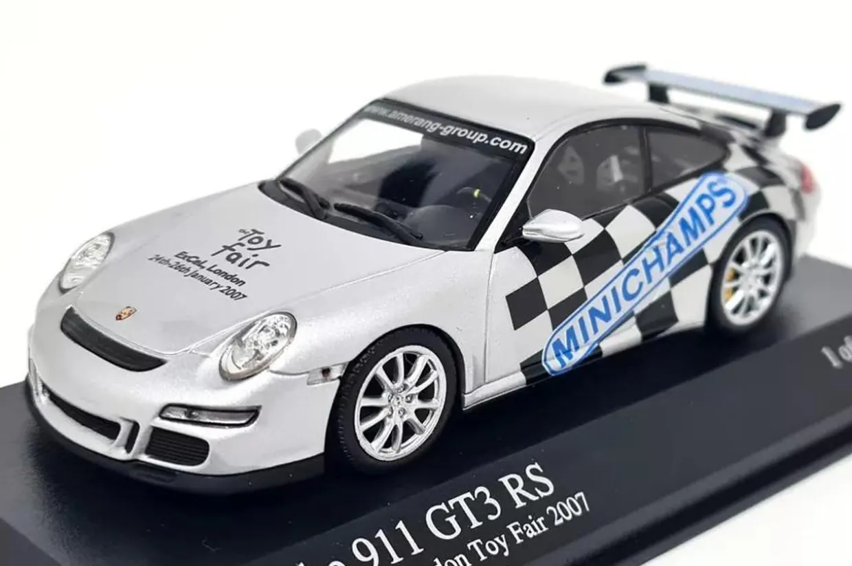 Minichamps 1/43 Porsche 911 GT3 RS 997 London Toy Fair 2007 Silver 192 Pcs Model