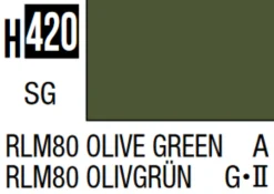 Mr Hobby Aqueous Hobby Colour 10ml 420 RLM80 Olive Green Semi Gloss Acrylic Paint