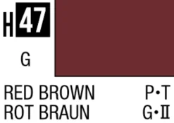 Mr Hobby Aqueous Hobby Colour 10ml 047 Red Brown Gloss Acrylic Paint