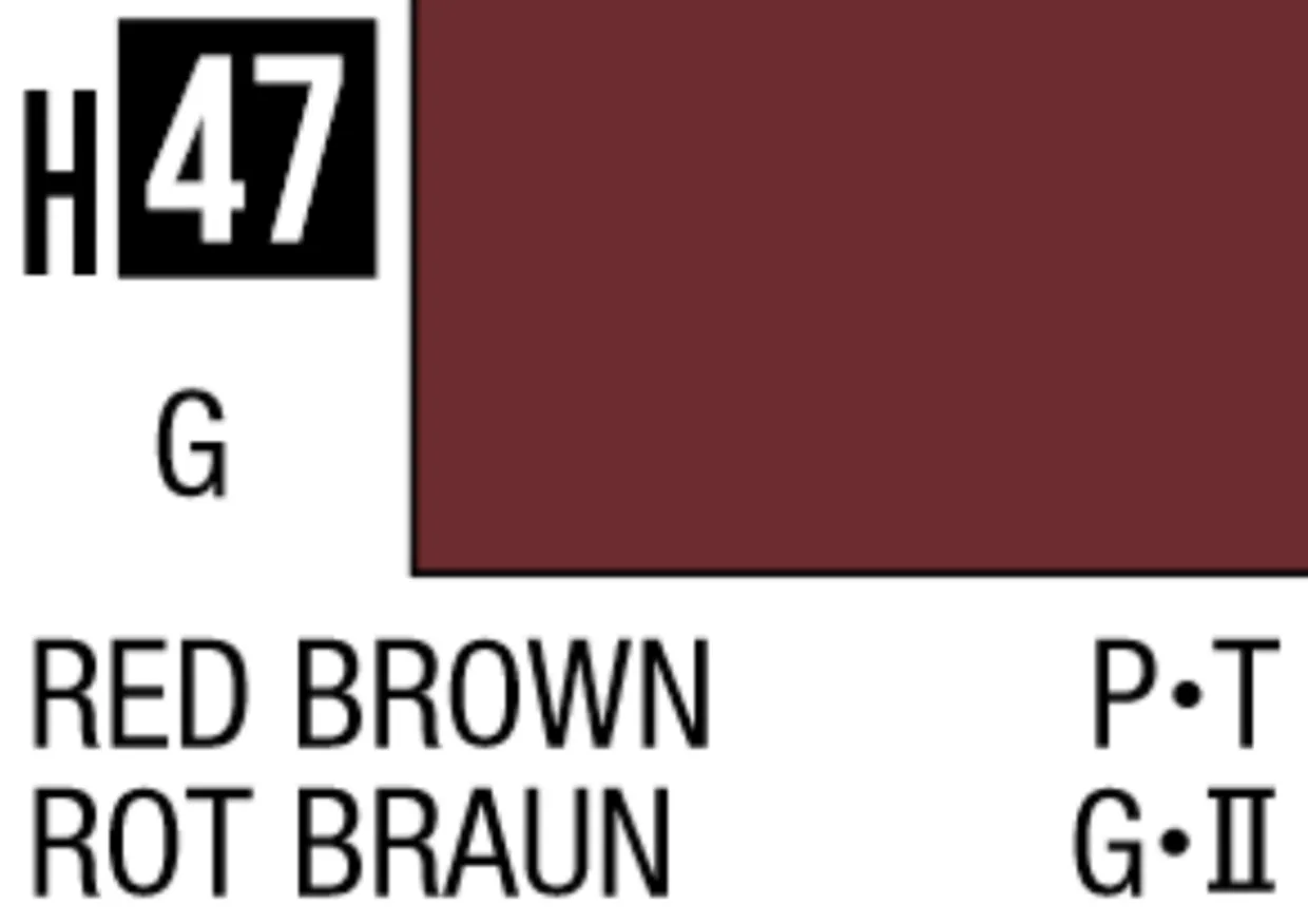 Mr Hobby Aqueous Hobby Colour 10ml 047 Red Brown Gloss Acrylic Paint