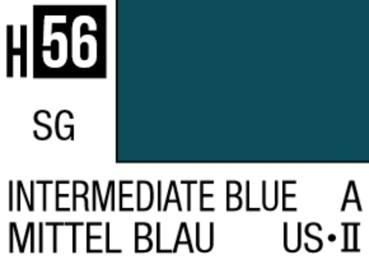 Mr Hobby Aqueous Hobby Colour 10ml 056 Intermediate Blue Semi Gloss Acrylic Paint
