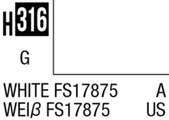 Mr Hobby Aqueous Hobby Colour 10ml 316 White FS17875 Gloss Acrylic Paint
