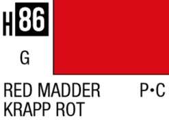 Mr Hobby Aqueous Hobby Colour 10ml 086 Red Madder Matt Acrylic Paint