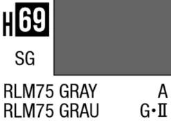 Mr Hobby Aqueous Hobby Colour 10ml 069 RLM75 Gray Semi Gloss Acrylic Paint