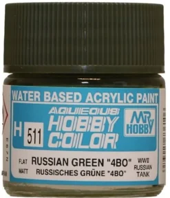 Mr Hobby Aqueous Hobby Colour 10ml 511 Russian Green 4BO Matt Acrylic Paint