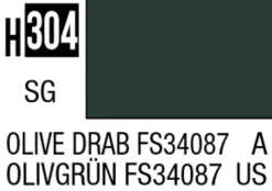 Mr Hobby Aqueous Hobby Colour 10ml 304 Olive Drab FS34087 Semi Gloss Acrylic Paint