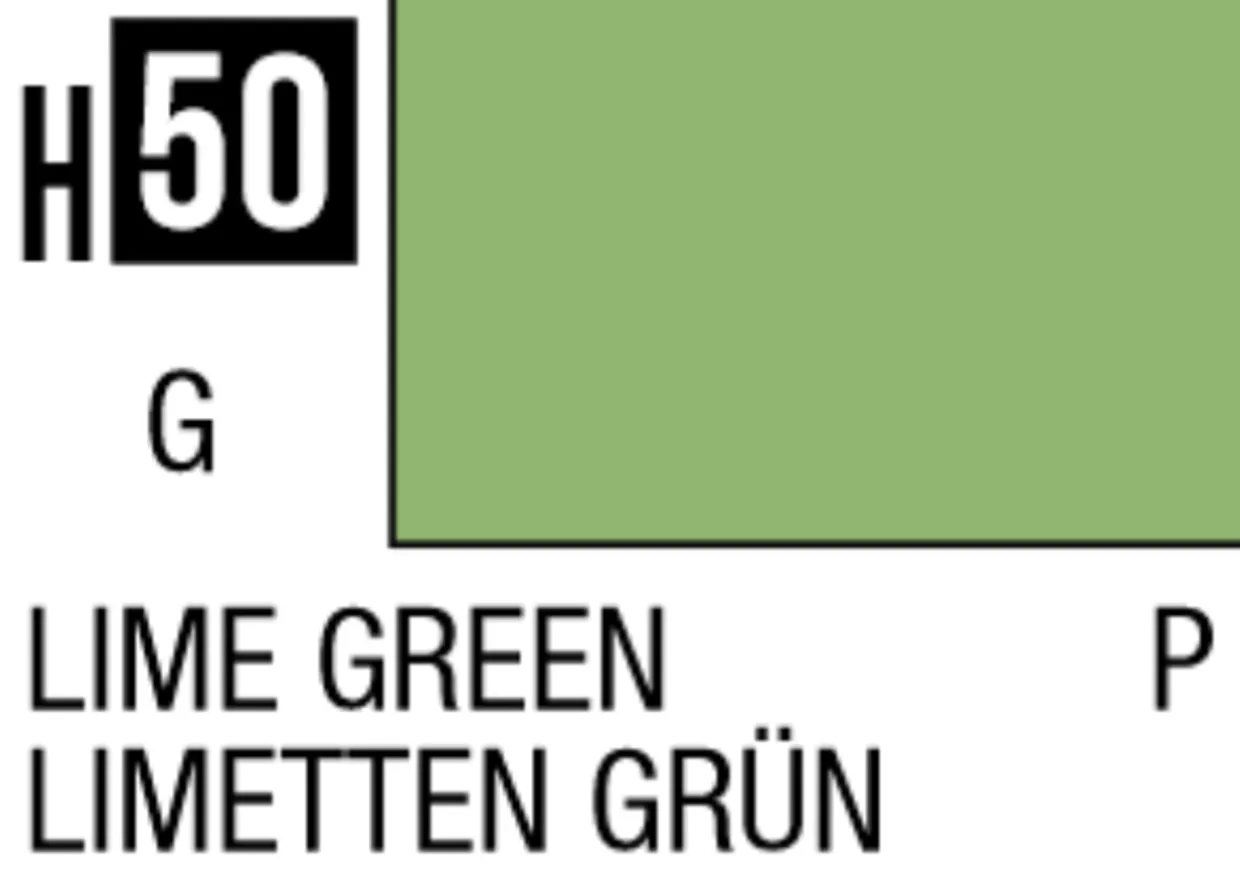 Mr Hobby Aqueous Hobby Colour 10ml 050 Lime Green Gloss Acrylic Paint