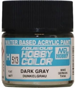 Mr Hobby Aqueous Hobby Colour 10ml 513 Dark Gray Dunkelgrau Matt Acrylic Paint