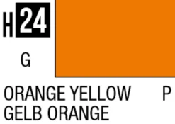 Mr Hobby Aqueous Hobby Colour 10ml 024 Orange Yellow Gloss Acrylic Paint