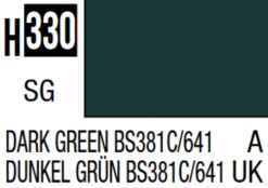 Mr Hobby Aqueous Hobby Colour 10ml 330 Dark Green Semi Gloss Acrylic Paint