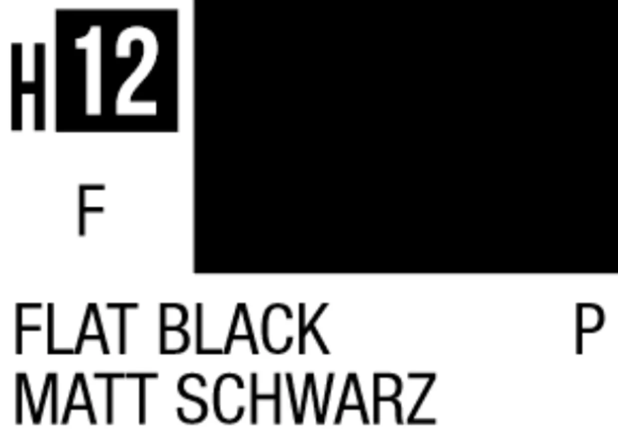 Mr Hobby Aqueous Hobby Colour 10ml 012 Flat Black Acrylic Paint