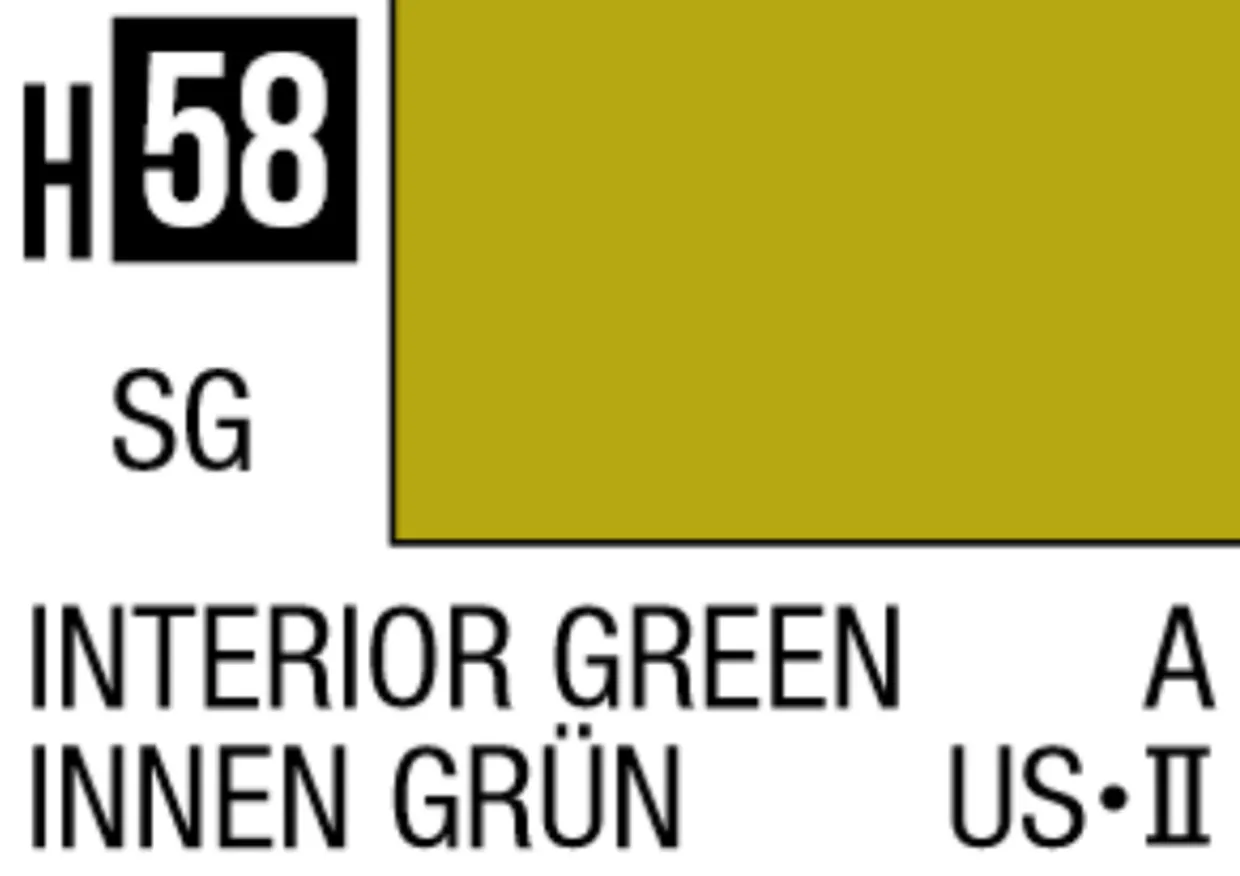 Mr Hobby Aqueous Hobby Colour 10ml 058 Interior Green Semi Gloss Acrylic Paint
