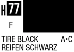 Mr Hobby Aqueous Hobby Colour 10ml 077 Tyre Black Matt Acrylic Paint