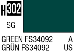 Mr Hobby Aqueous Hobby Colour 10ml 302 Green FS34092 Semi Gloss Acrylic Paint