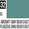 Mr Hobby Aqueous Hobby Colour 10ml 332 Light Aircraft Grey BS381C/627 Semi Gloss Acrylic Paint