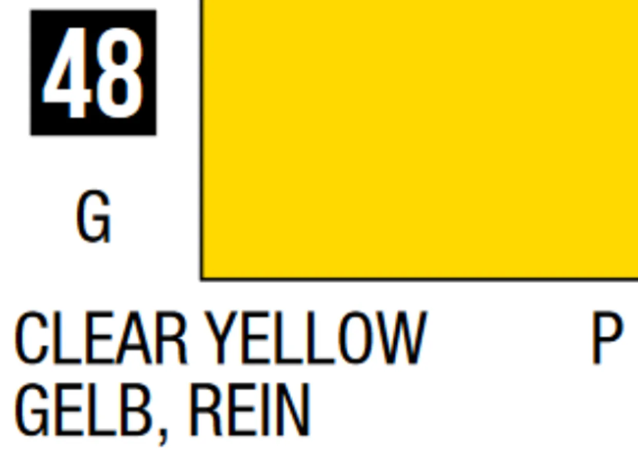 Mr Hobby Mr Colour 10ml 048 Clear Yellow Gloss Acrylic Paint