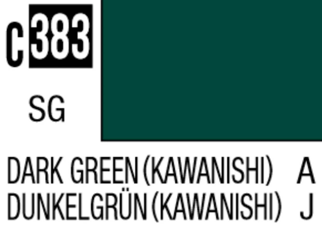 Mr Hobby Mr Colour 10ml 383 Dark Green Kawanishi Semi Gloss Acrylic Paint