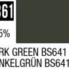Mr Hobby Mr Colour 10ml 361 Dark Green BS641 Semi Gloss Acrylic Paint