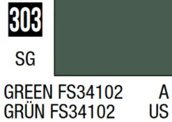 Mr Hobby Mr Colour 10ml 303 Green FS34102 Semi Gloss Acrylic Paint