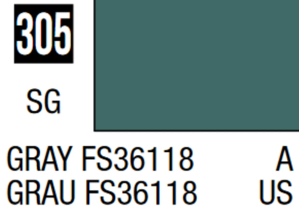 Mr Hobby Mr Colour 10ml 305 Gray FS36118 Semi Gloss Acrylic Paint