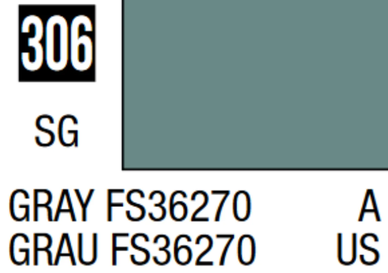 Mr Hobby Mr Colour 10ml 306 Gray FS36270 Semi Gloss Acrylic Paint